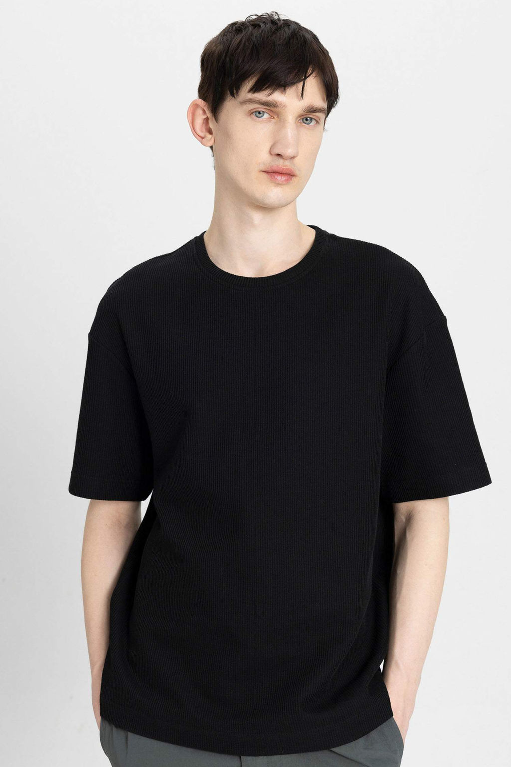 Relax Fit Bisiklet Yaka K?sa Kollu Tisort - Defacto фото 3