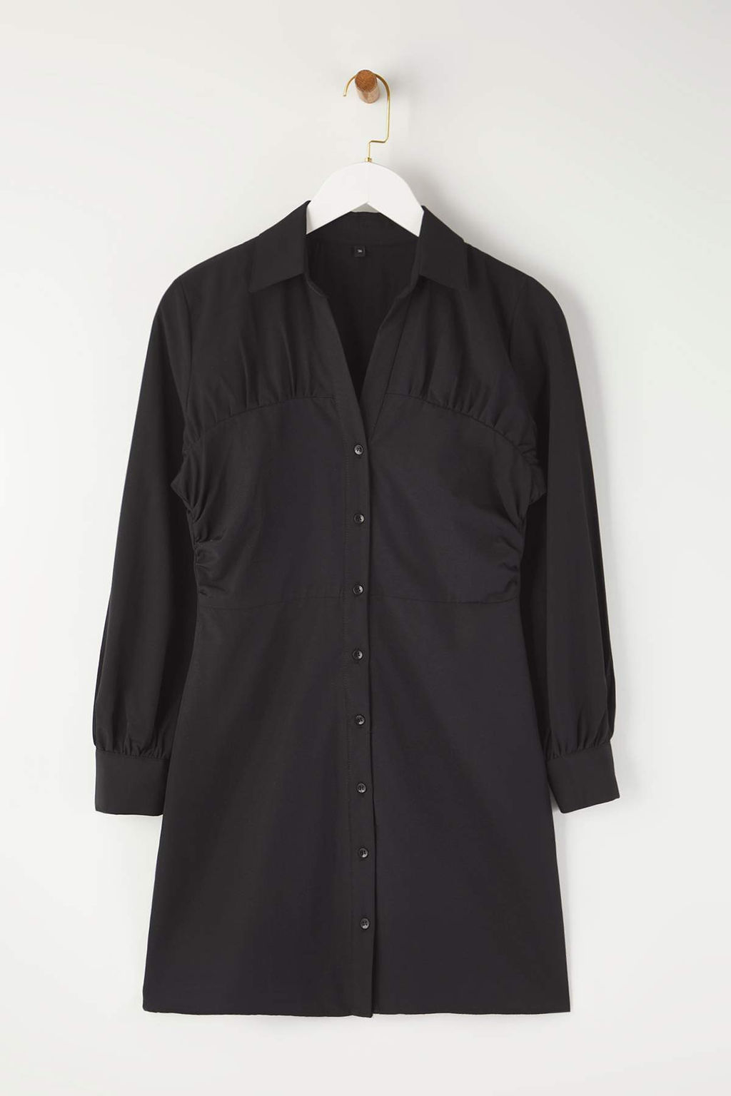 Siyah Buzgu Detayl? K?sa / Mini Dokuma Gomlek Elbise TWOAW26EL00188 - Trendyolmilla фото 5