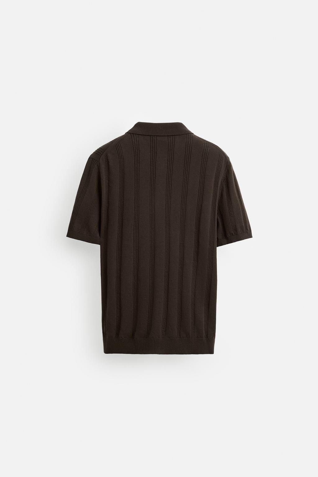 RIBBED KNIT POLO SHIRT - Zara фото 25