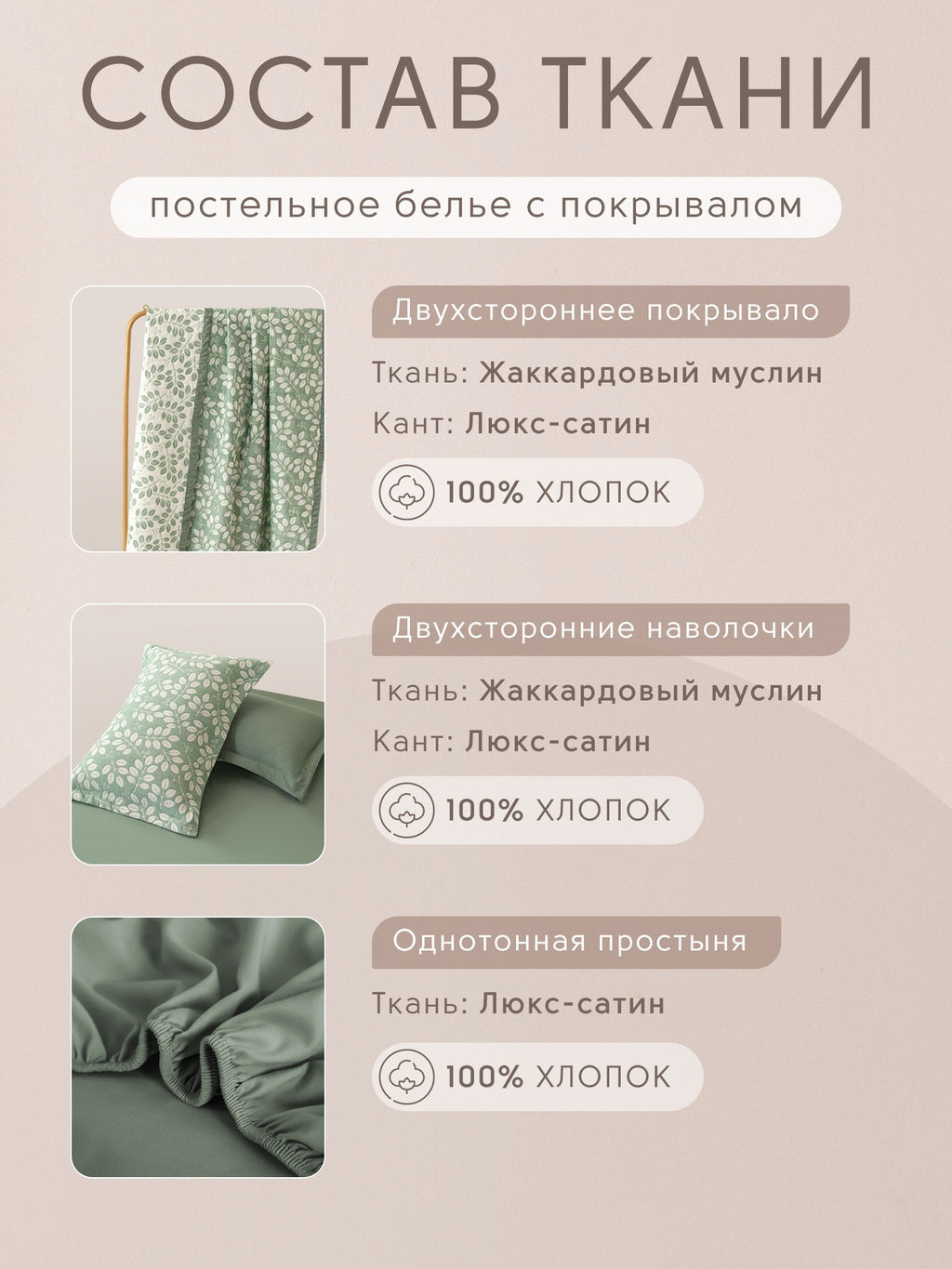 Комплект постельного белья на резинке Сатин Aurora Veil с Покрывалом AVR006 180*200*25;160*200*25;140*200*25 Евро - Ситрейд фото 5