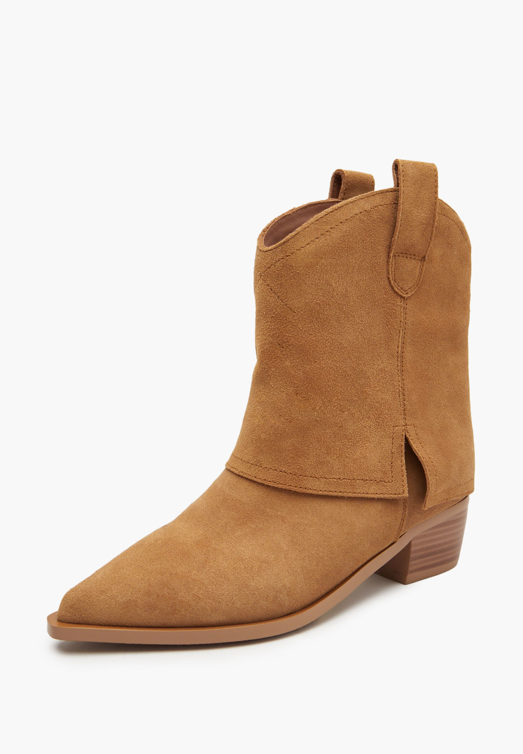 Рыжие велюровые женские казаки