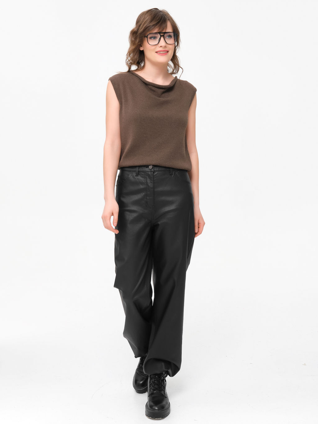 Брюки с покрытием под кожу - Stilla фото 3