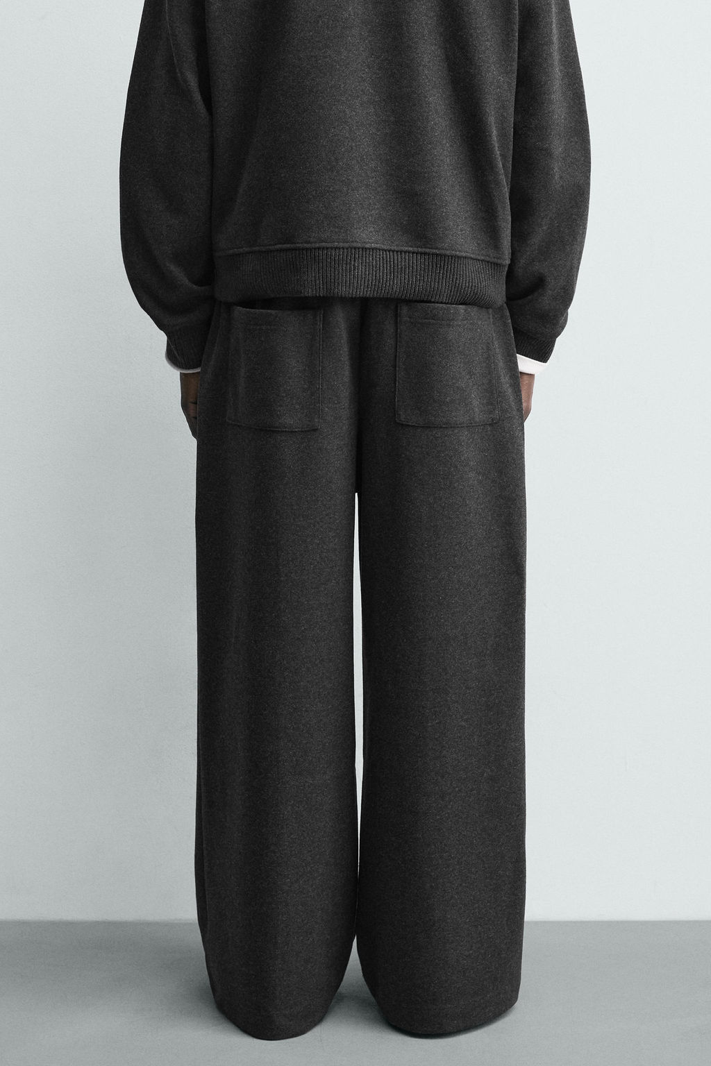 TEXTURED WIDE-LEG JOGGING TROUSERS - Zara фото 20
