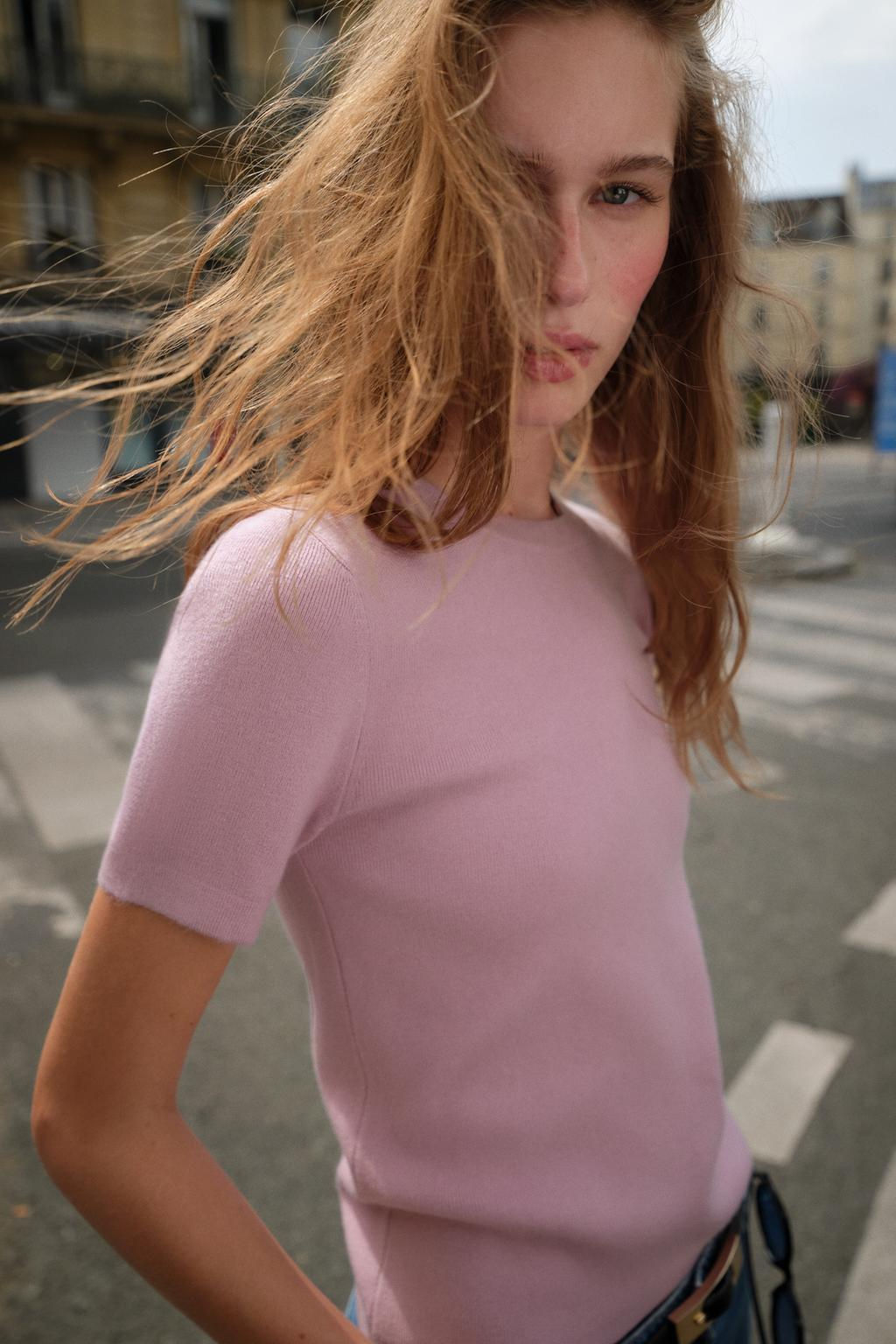 SOFT-TOUCH SHORT SLEEVE KNIT TOP - Zara фото 16