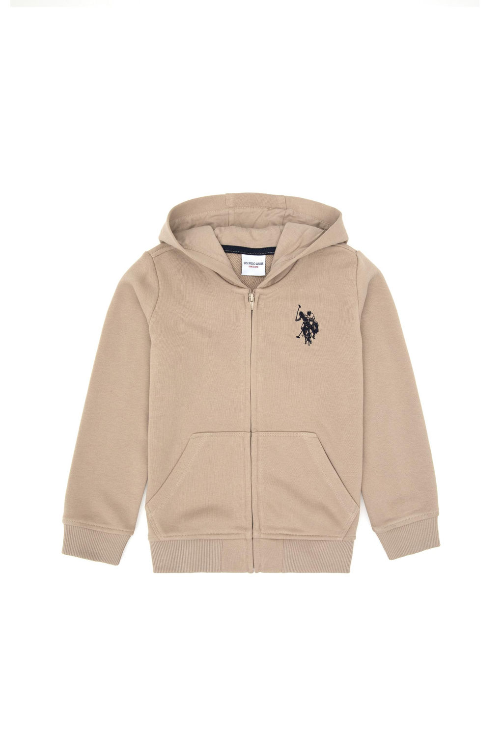 Erkek _ocuk Koyu Bej Fermuarl_ Kap__onlu _rme H_rka - U.s. polo assn фото 2