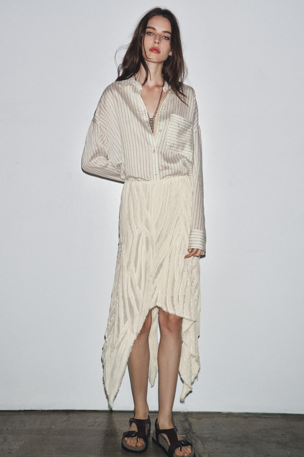 ZW COLLECTION ASYMMETRIC PLEATED SKIRT - Zara фото 5