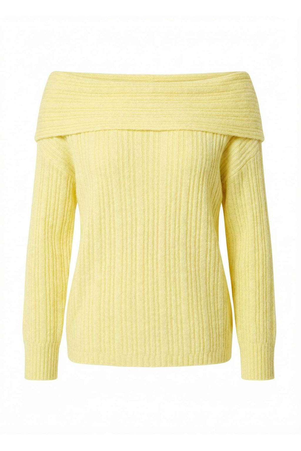 Sar? Yumusak Dokulu Carmen Yaka Triko Kazak TWOAW25KZ00076