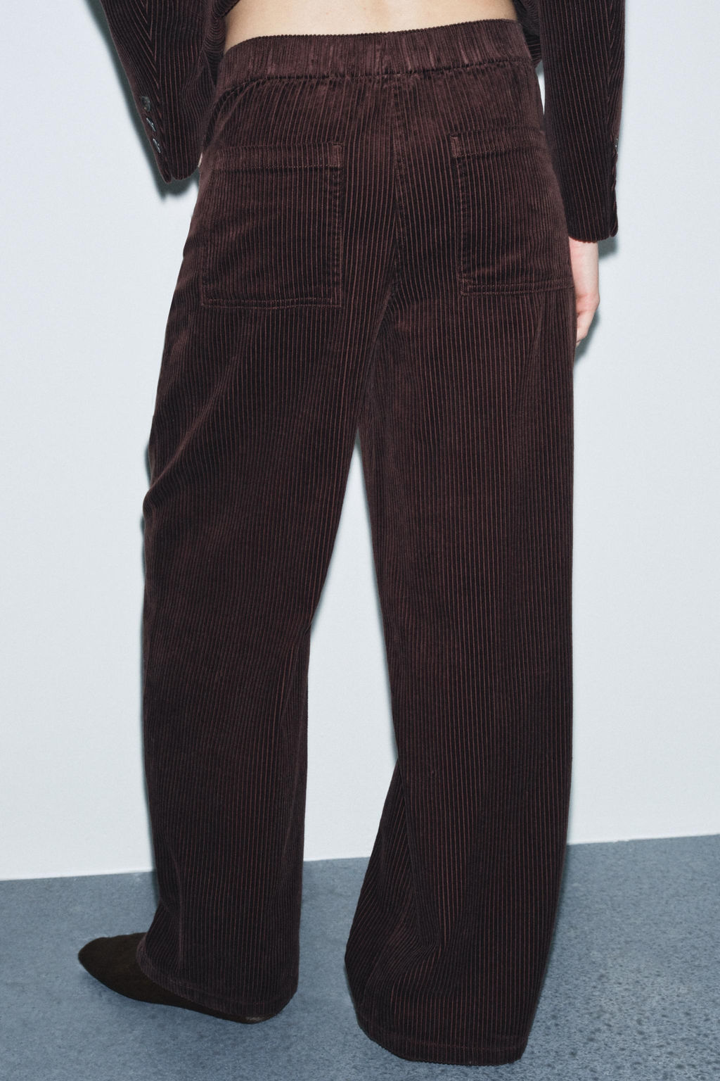 ZW COLLECTION WIDE-LEG CORDUROY TROUSERS - Zara фото 3