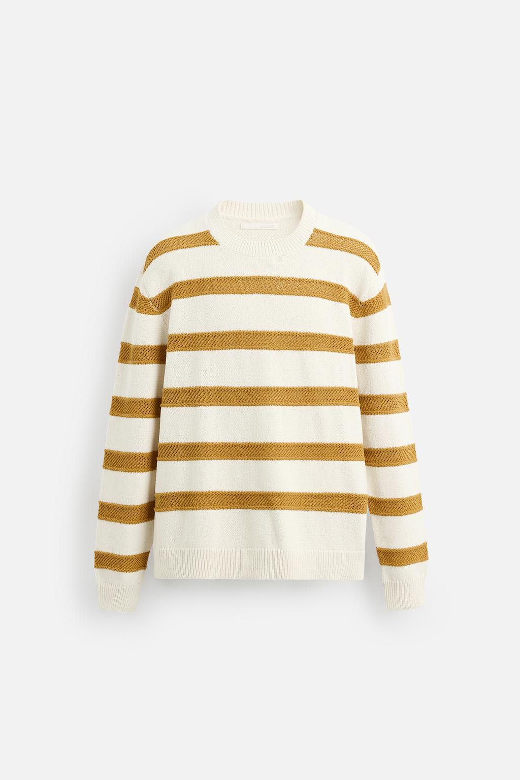 OPEN KNIT TEXTURED STRIPE JUMPER - Zara фото 6