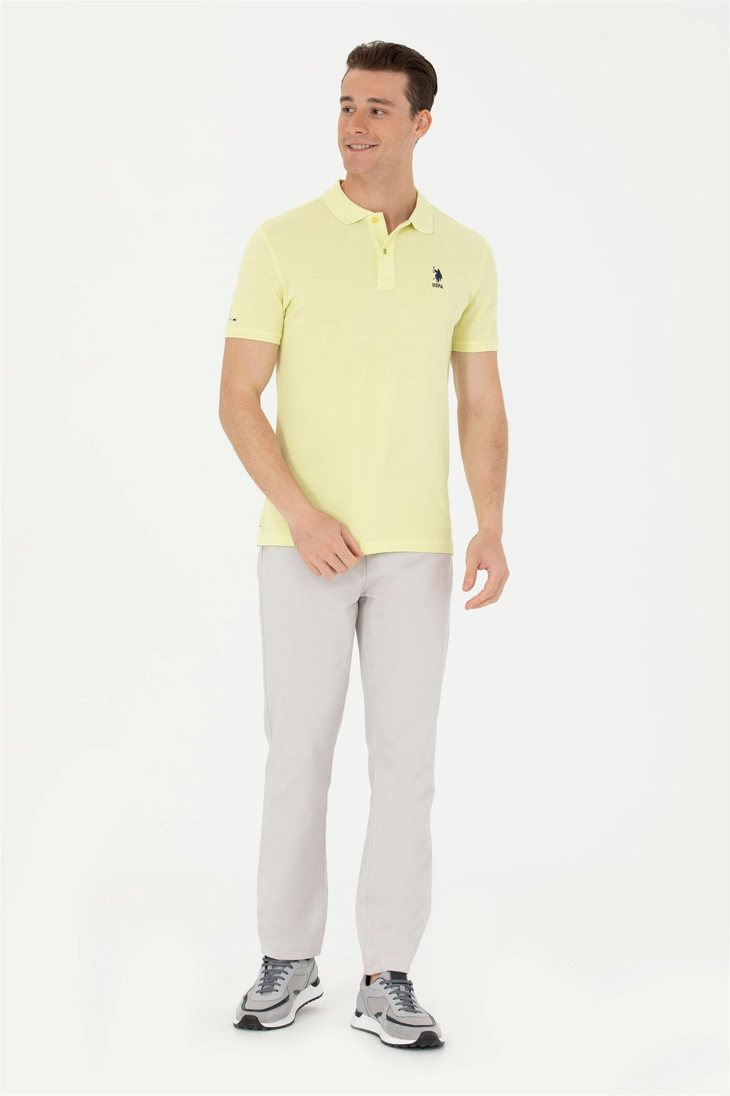 Мужская светло-желтая базовая футболка - U.s. polo assn фото 4