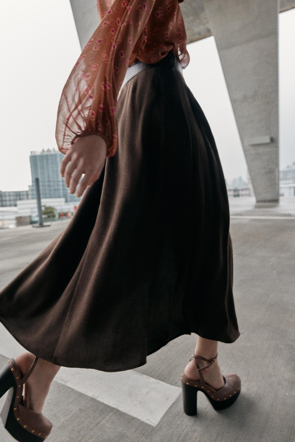 BELTED MIDI SKIRT - Zara фото 13