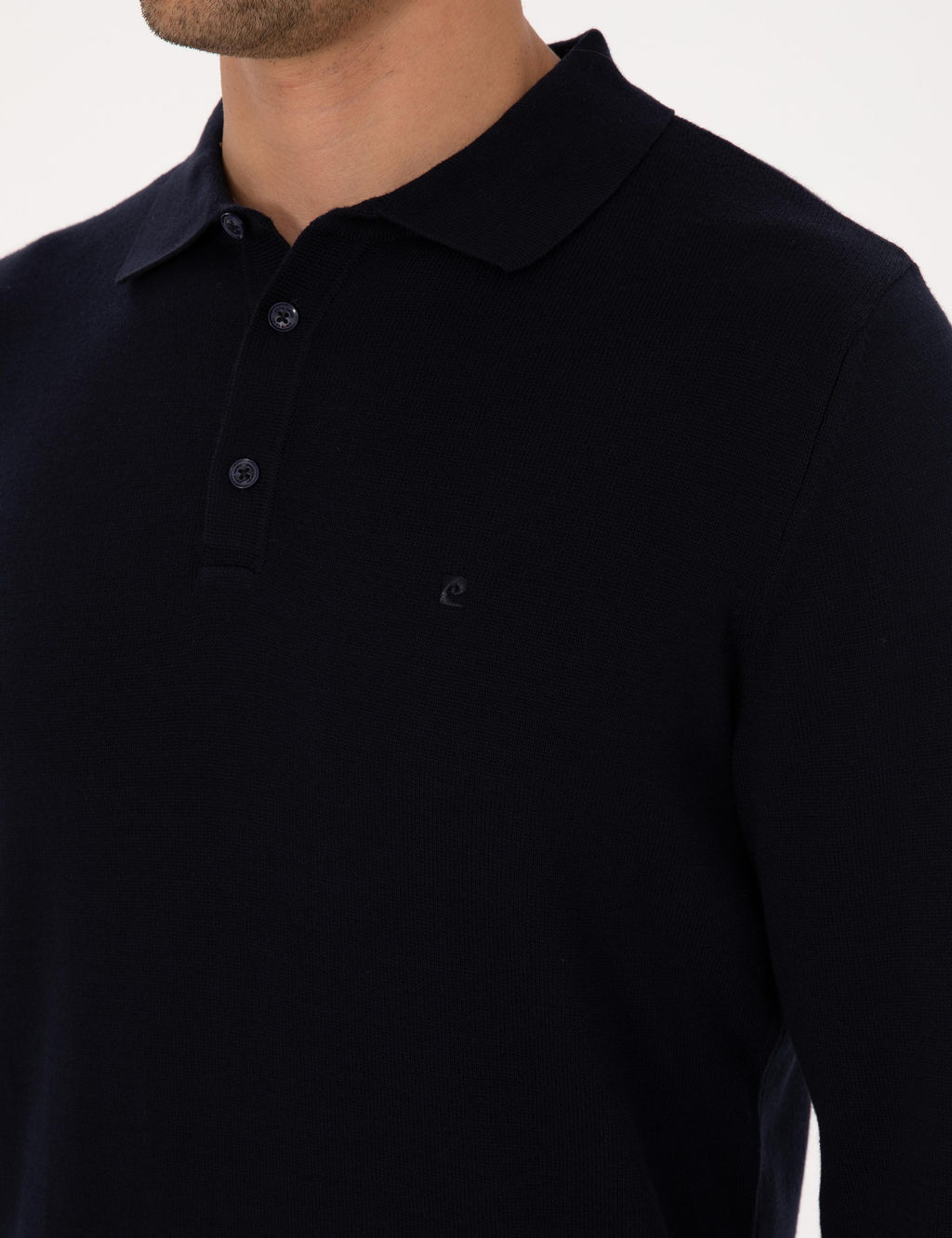 Lacivert Slim Fit Polo Yaka Basic Triko Kazak - Pierre cardin фото 7