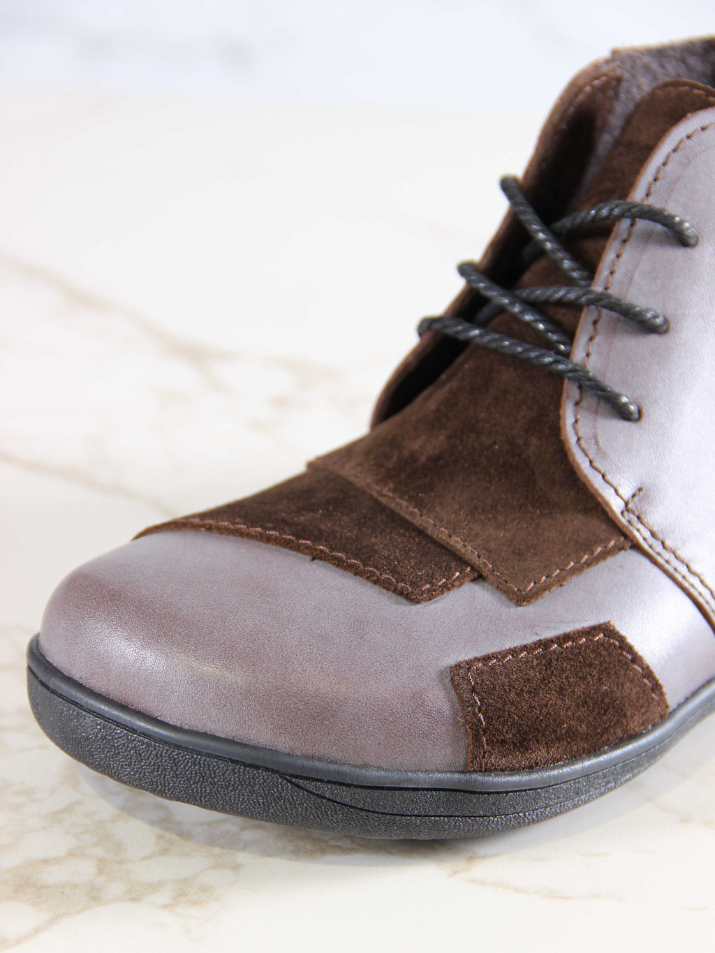 Ботинки 305.Натаbl. Вакса коричневая+корич замша/Байка