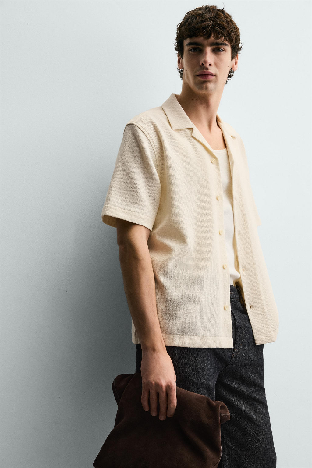 JACQUARD SHIRT WITH RUFFLE TRIM - Zara фото 6