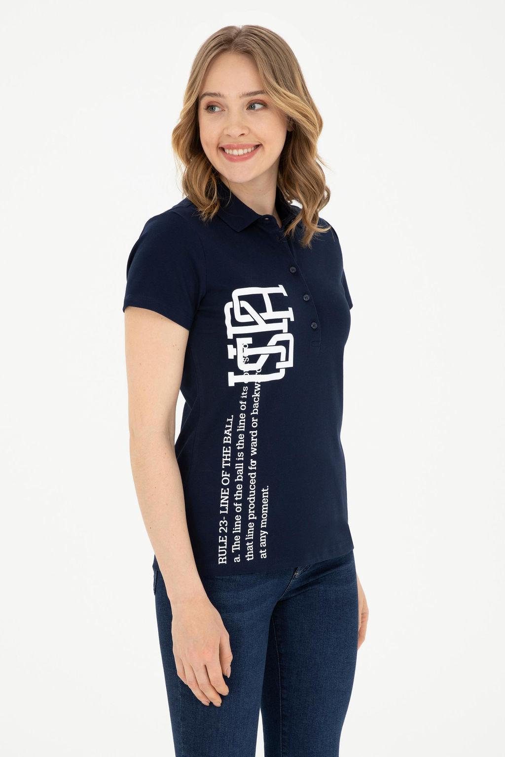 Женская темно-синяя футболка - U.s. polo assn фото 15