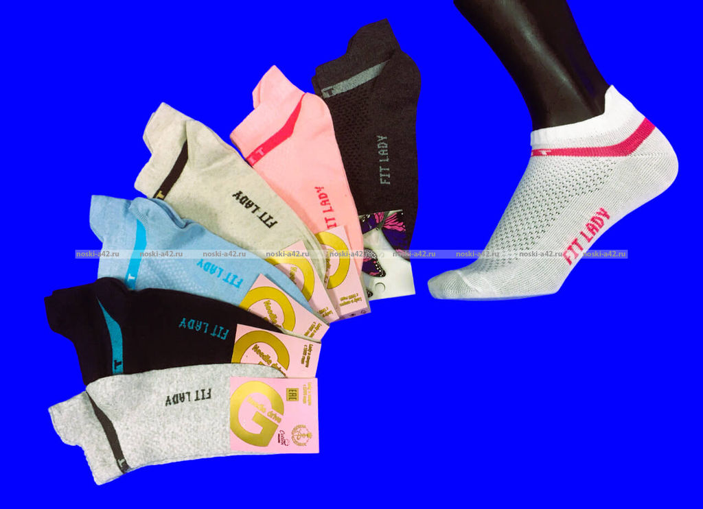 Цена за 10 пар. Золотая Игла носки женские спортивные с лайкрой арт. с-402
