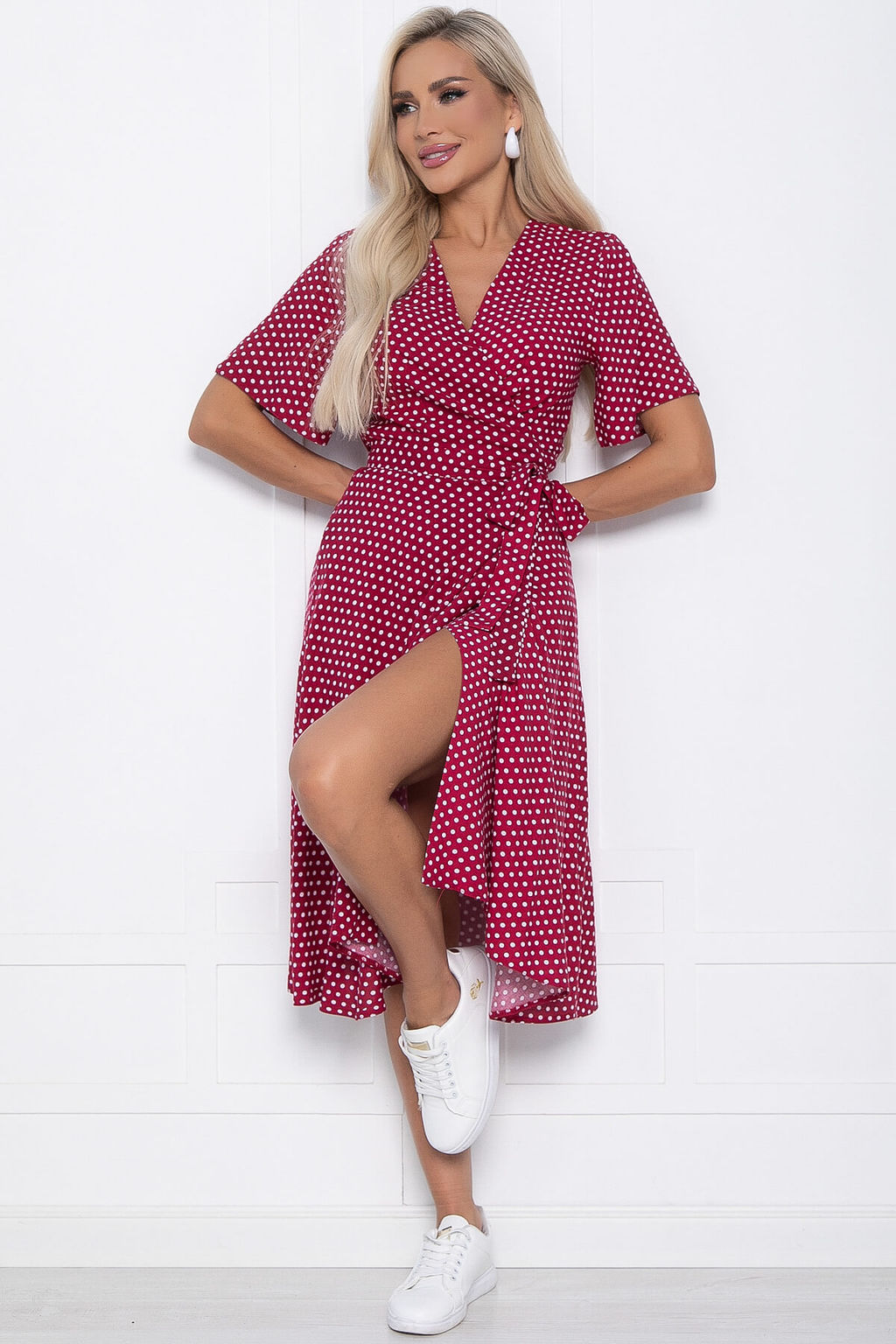 Платье Мода люкс (красное/горох) П10884 - Lt collection фото 5