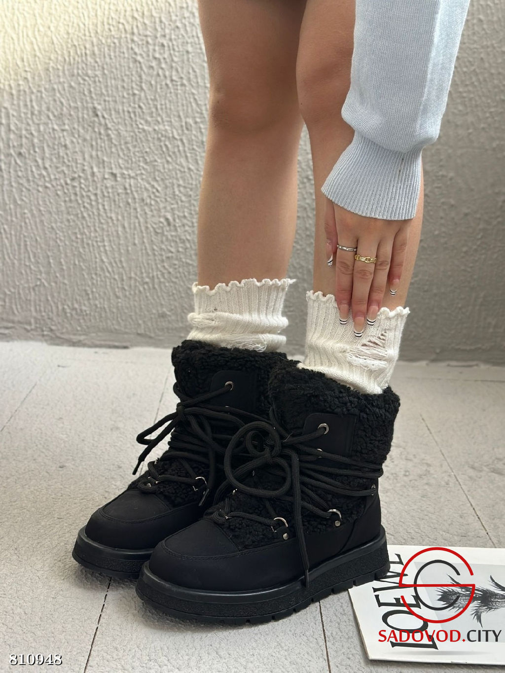 Ботинки на зимний сезон, выполнены из шерсти - Bruno фото 3