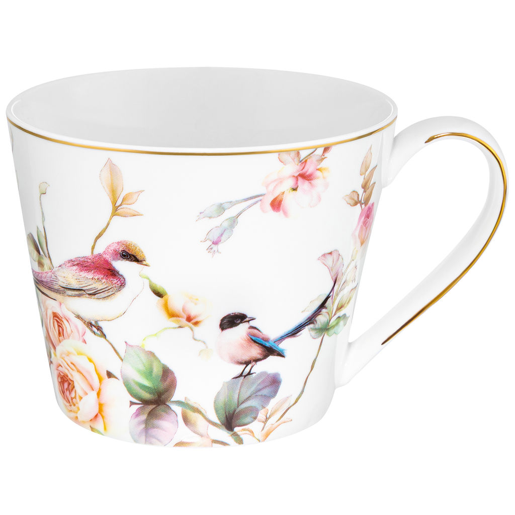 Кружка 420 мл 13,5*10,5*8,5 см "Певчие птички" NEW BONE CHINA, фарфор