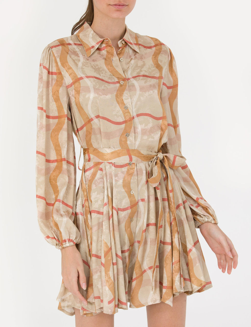 Bej Comfort Fit Dokuma Elbise - Pierre cardin фото 6