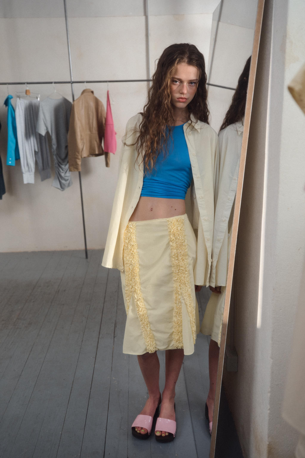 CAMISA OVERSIZE POPEL?N / Amarillo claro