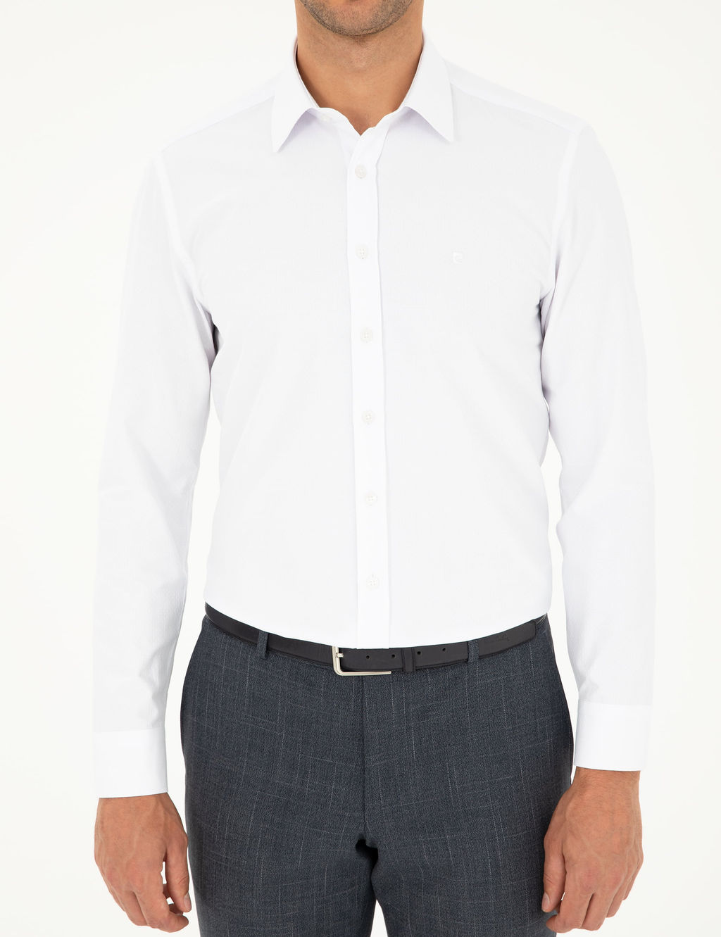 Beyaz Slim Fit Arm_rl_ Uzun Kollu G_mlek