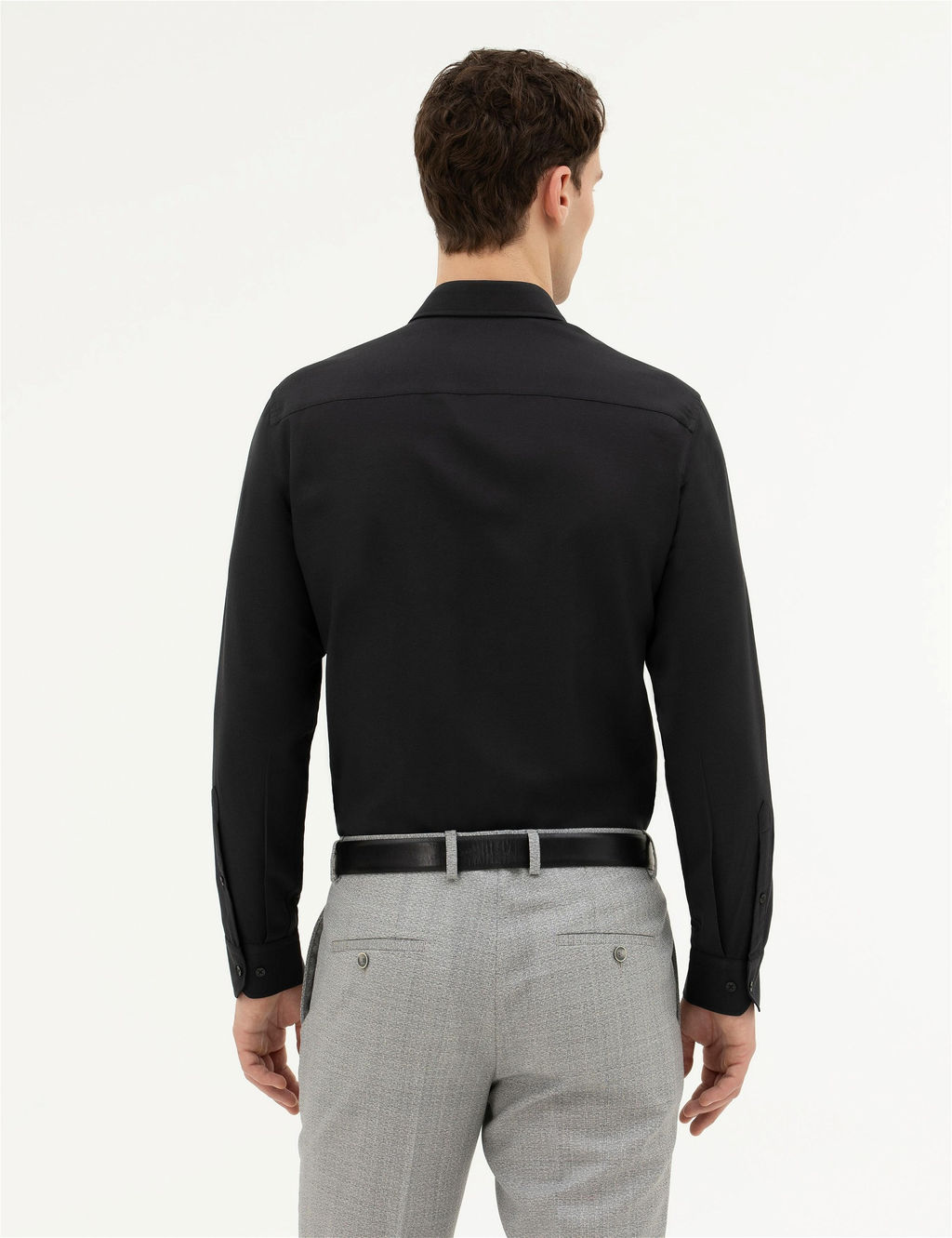 Siyah Slim Fit Uzun Kollu G_mlek