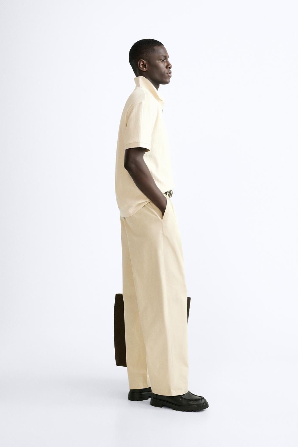 TEXTURED POLO SHIRT WITH RIBBED TRIMS - Zara фото 13