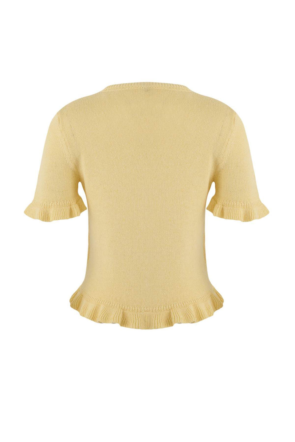 Teen Sar? Cicek Dugme Detayl? Bisiklet Yaka Triko Bluz TWOSS26BZ00119