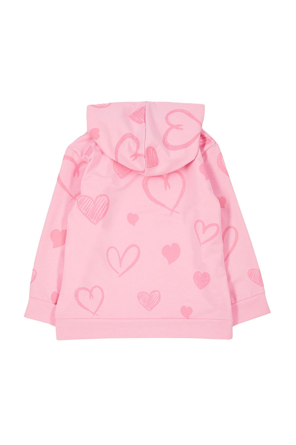 Pembe K?z Cocuk Mevsimlik-Ince Kalp Desenli Pamuklu Kapusonlu Orme Sweatshirt TKDAW25SW00002 - Trendyolmilla фото 5