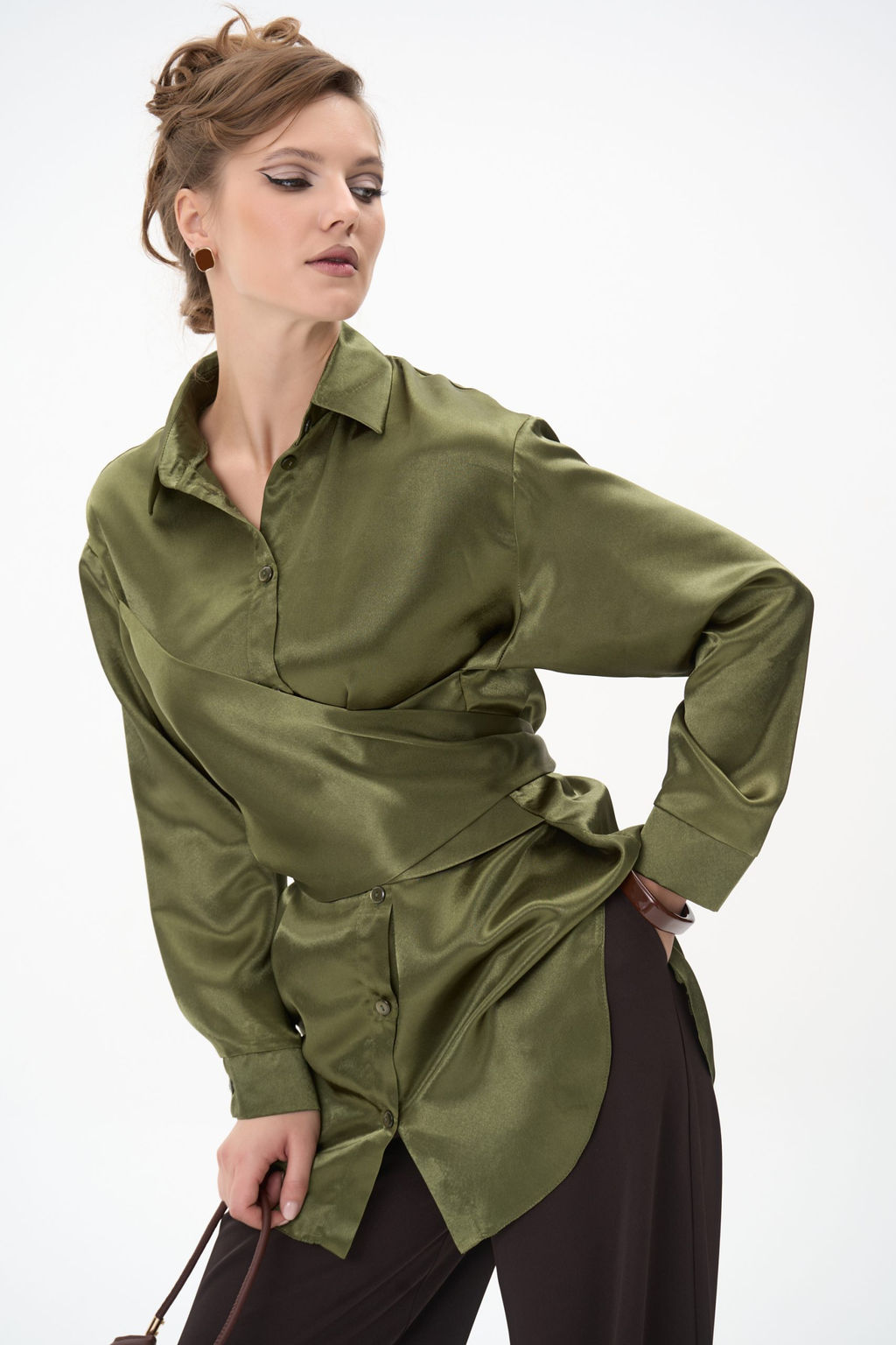 Рубашка Ямина (оливковый/уценка)
