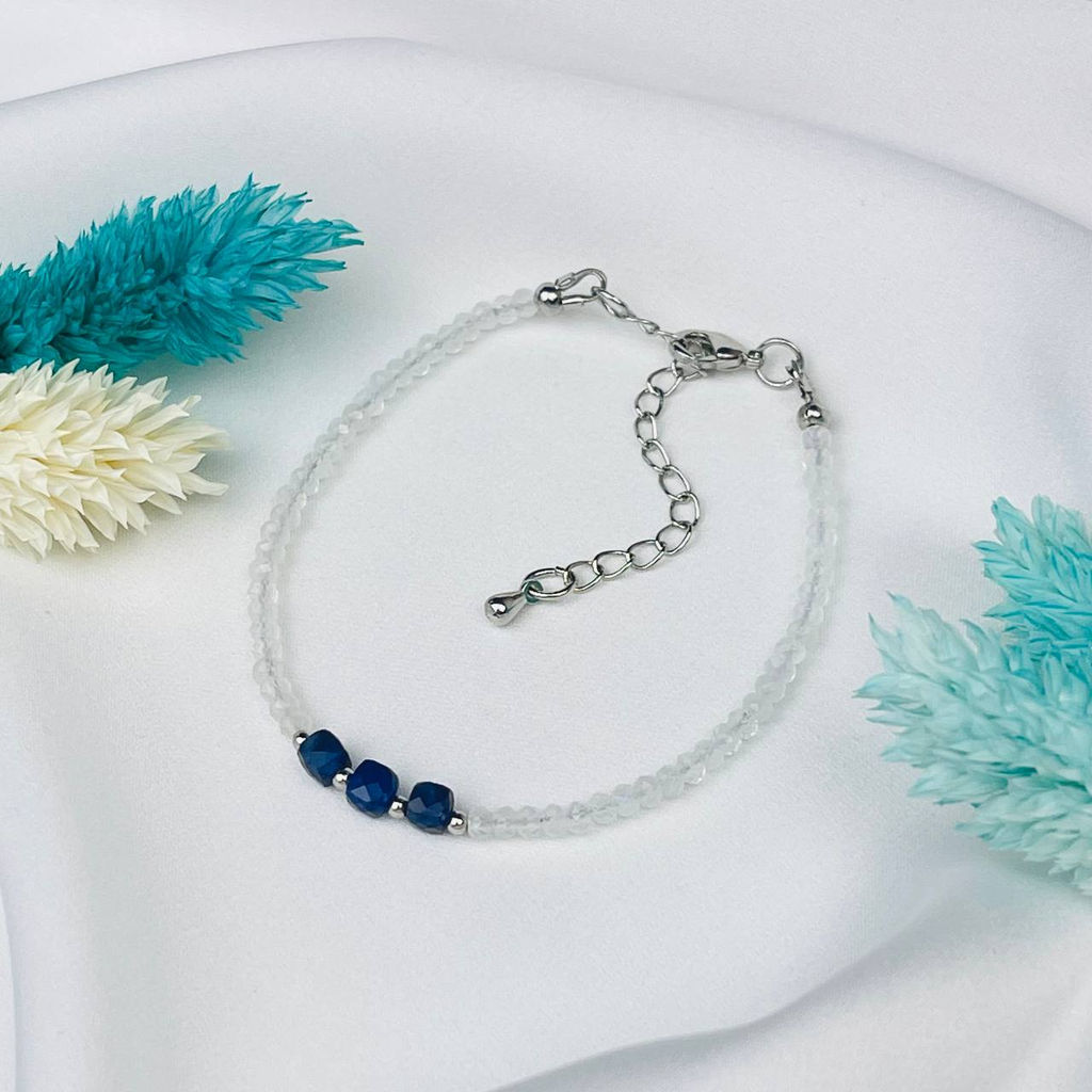 Браслет из Лунного камня и Содалита 18 см +