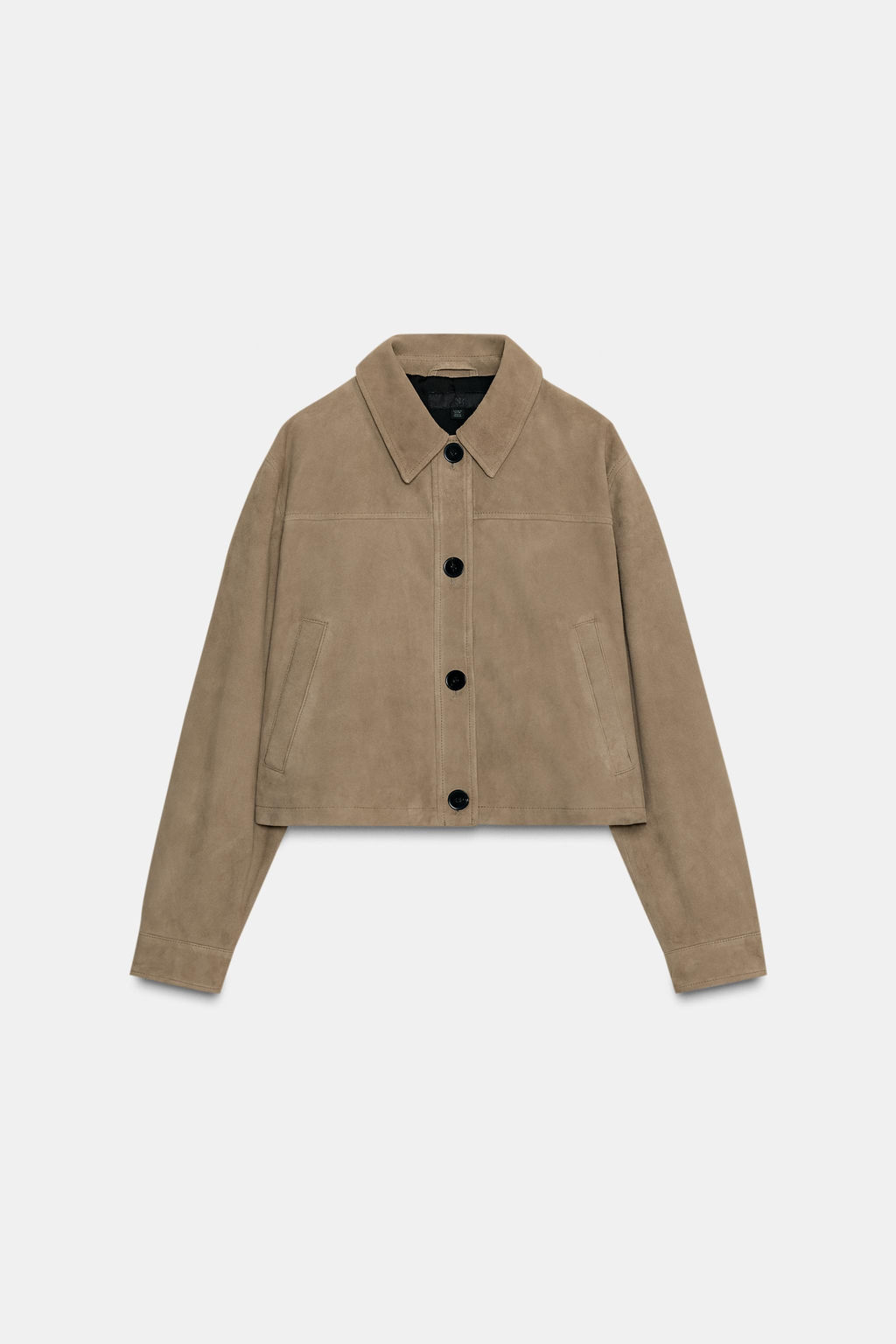 100% LEATHER SHIRT COLLAR JACKET - Zara фото 5