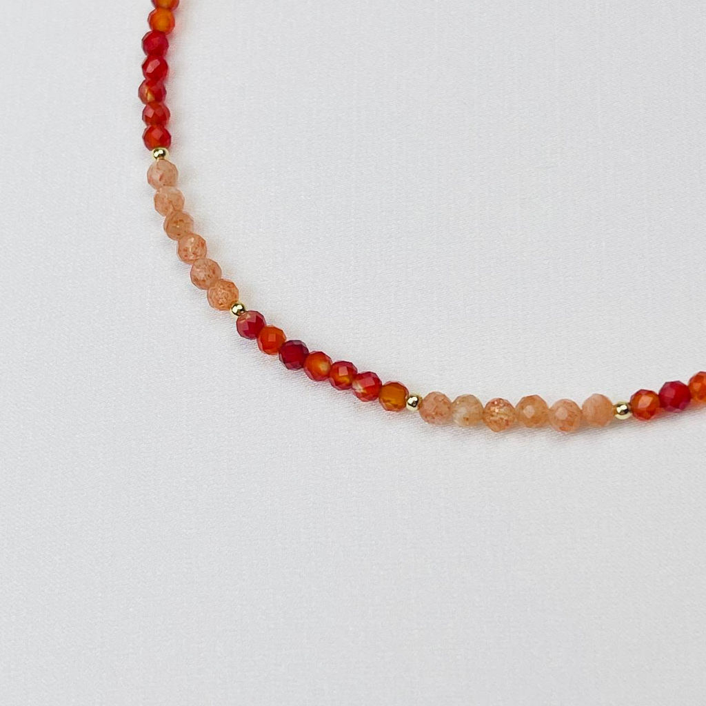 Чокер из Агата и Солнечного камня - Радуга самоцветов фото 2