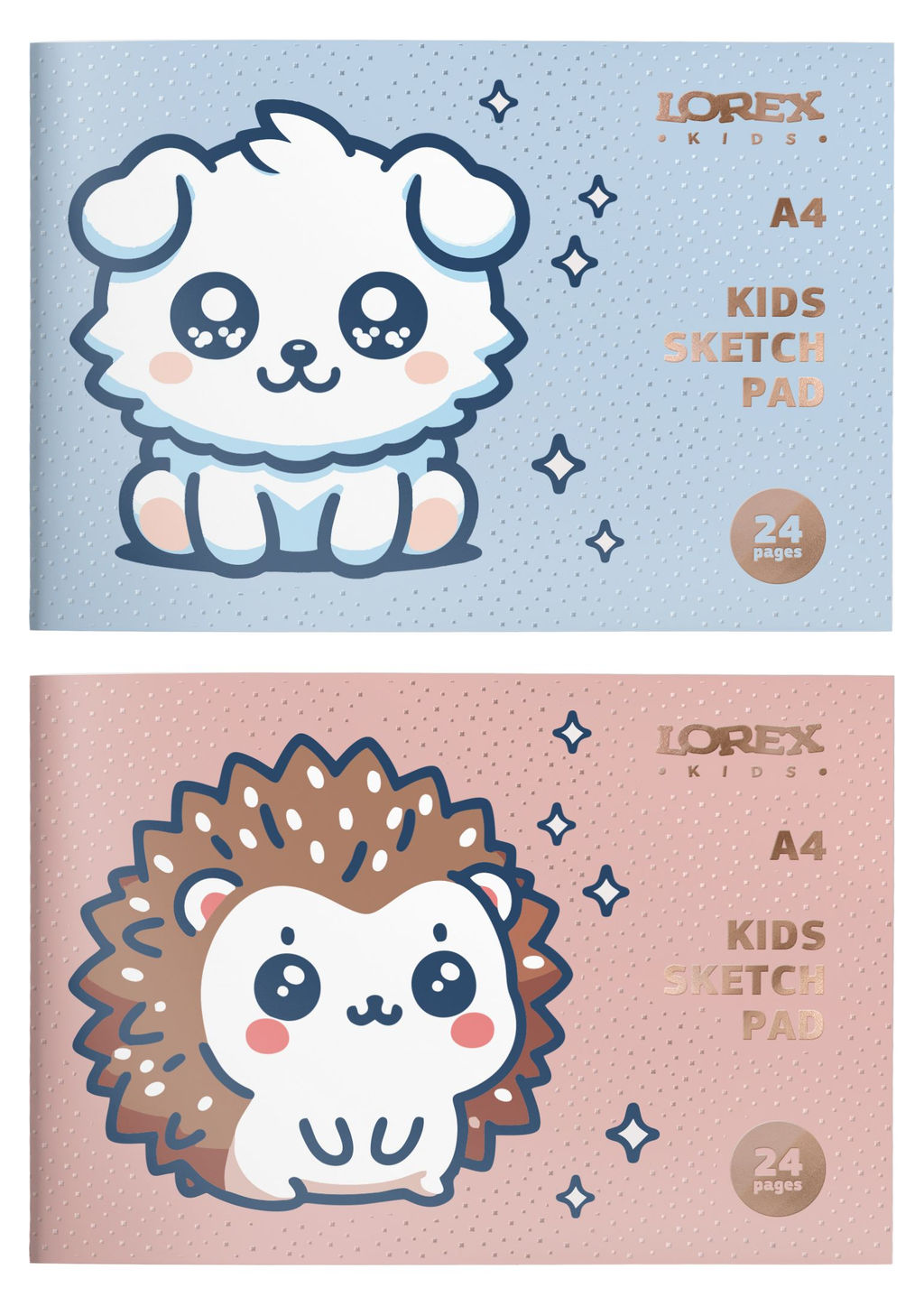 Альбом для рисования 24 л. А4, скрепка LOREX KIDS CUTE SHINY мелованный картон, матовая ла...