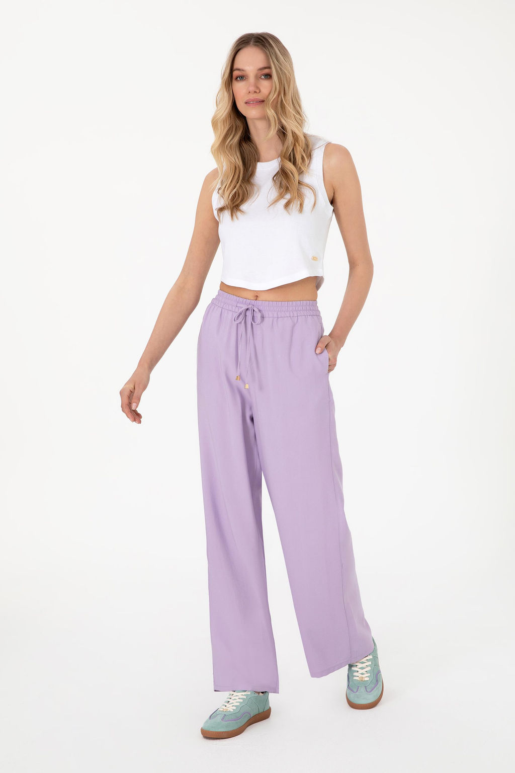 Kad_n Lila Kanvas Pantolon Sepette S_rpriz _ndirim - U.s. polo assn фото 3