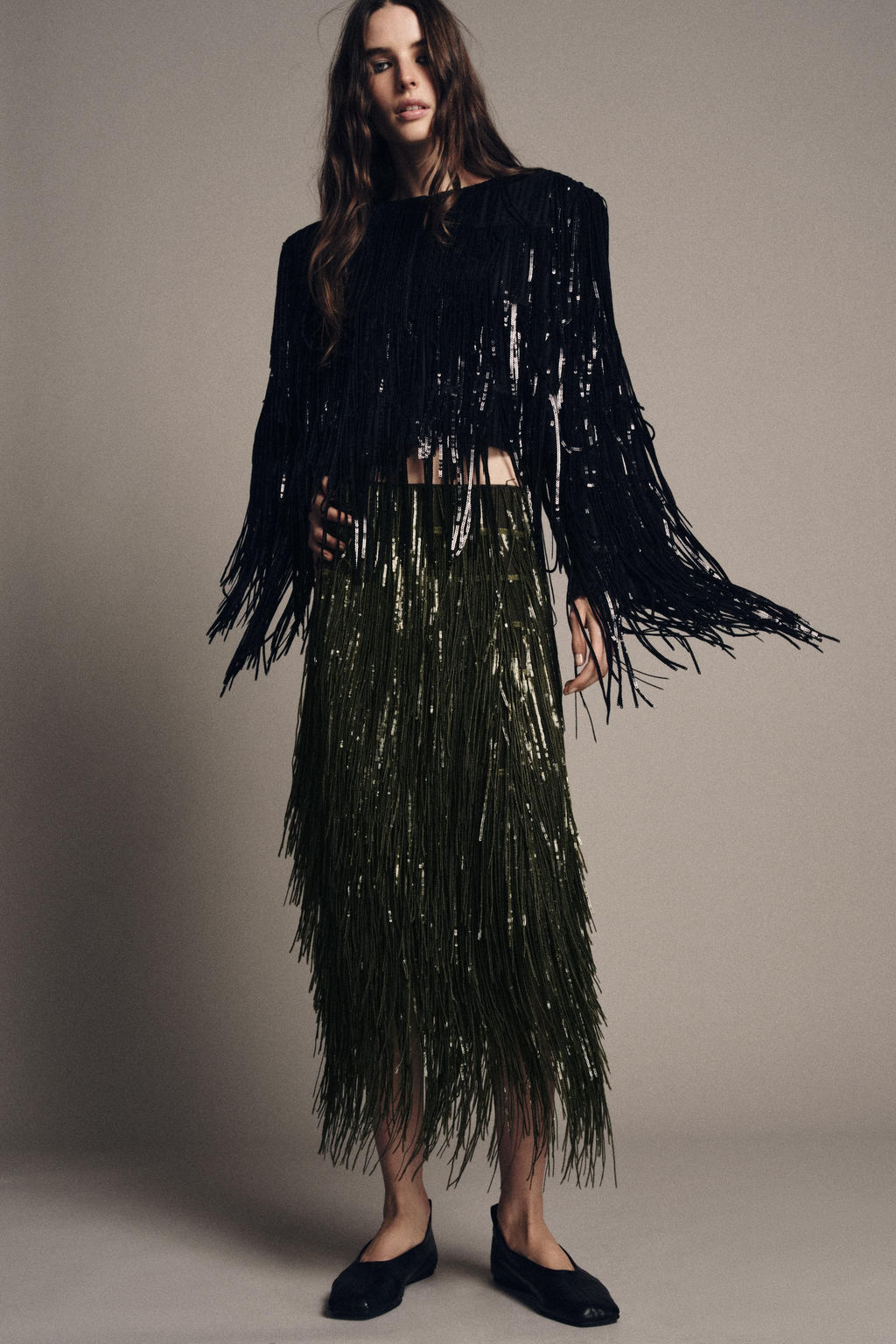 ZW COLLECTION LIMITED EDITION SEQUIN FRINGE SKIRT