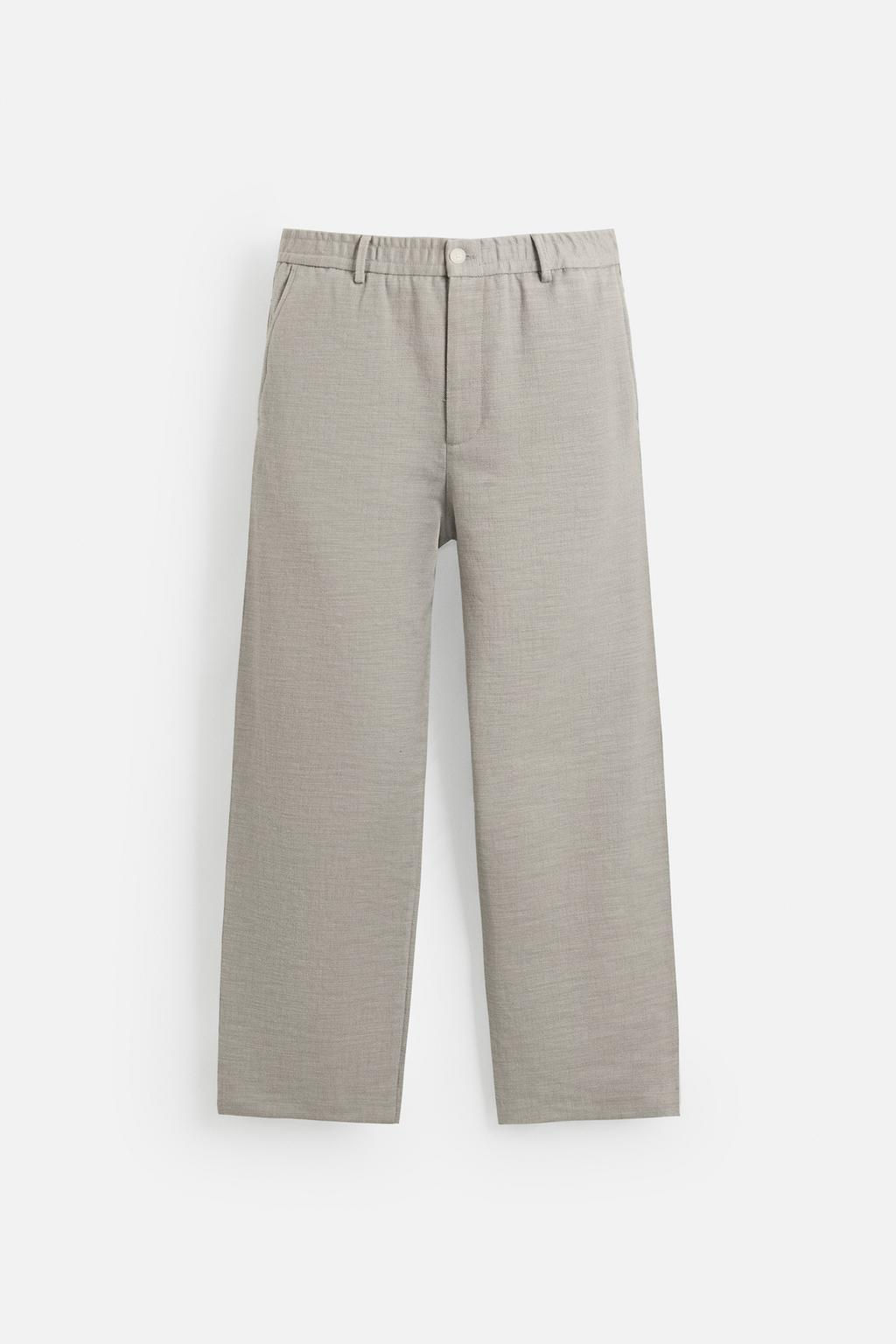 TEXTURED REGULAR FIT TROUSERS - Zara фото 27