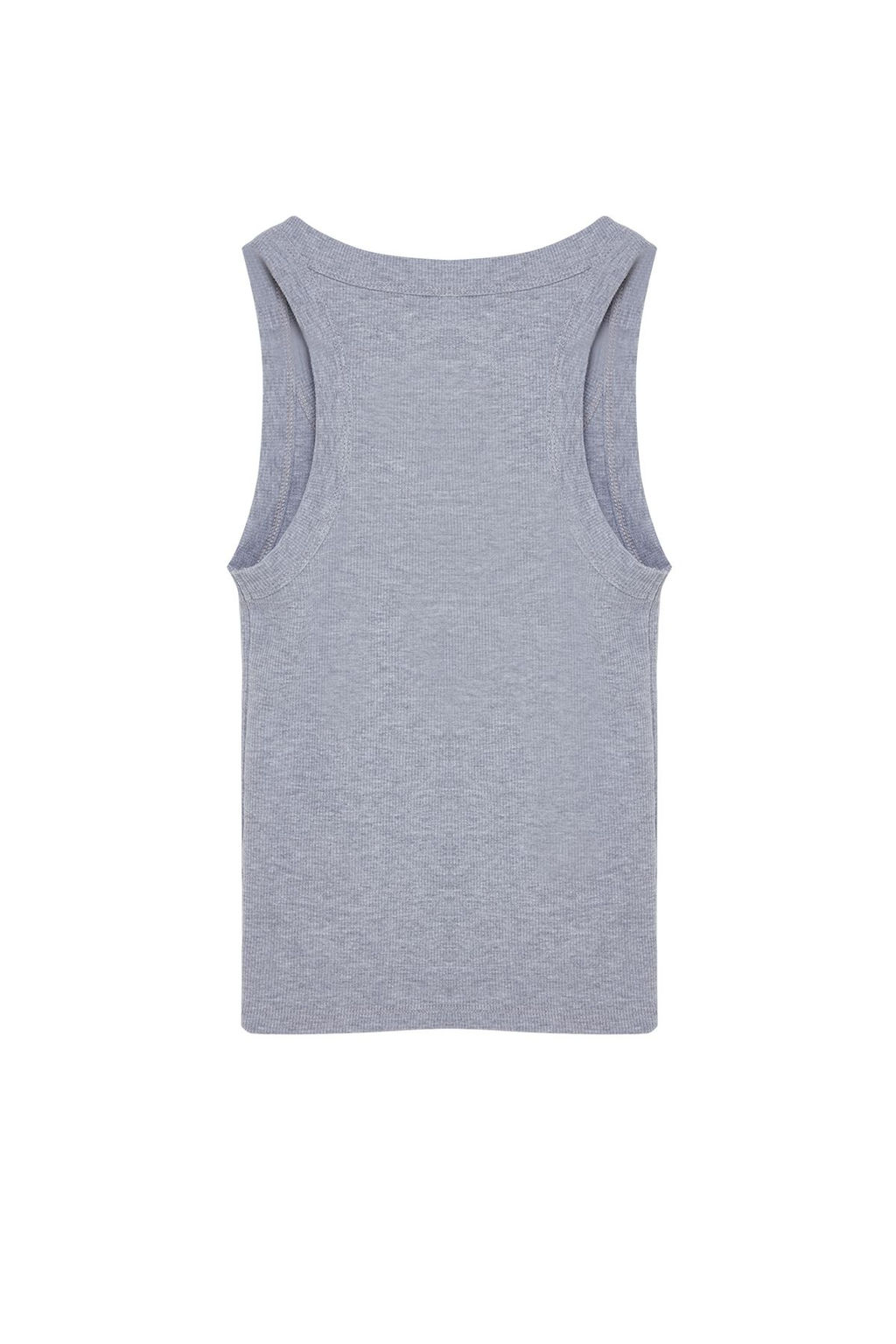TRENDYOLMILLA Beyaz Havuz Yaka Regular Boy Fitilli Esnek Vucuda Oturan Orme Atlet TWOSS24AL00060  фото 7