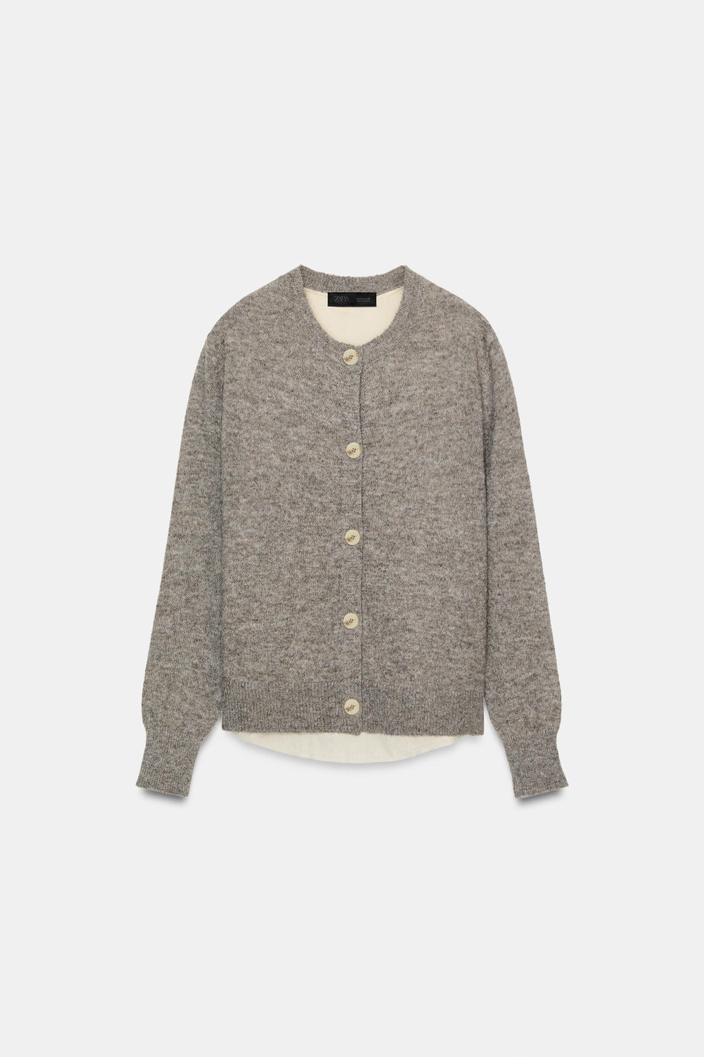 CONTRAST KNIT CARDIGAN WITH BELT - Zara фото 15
