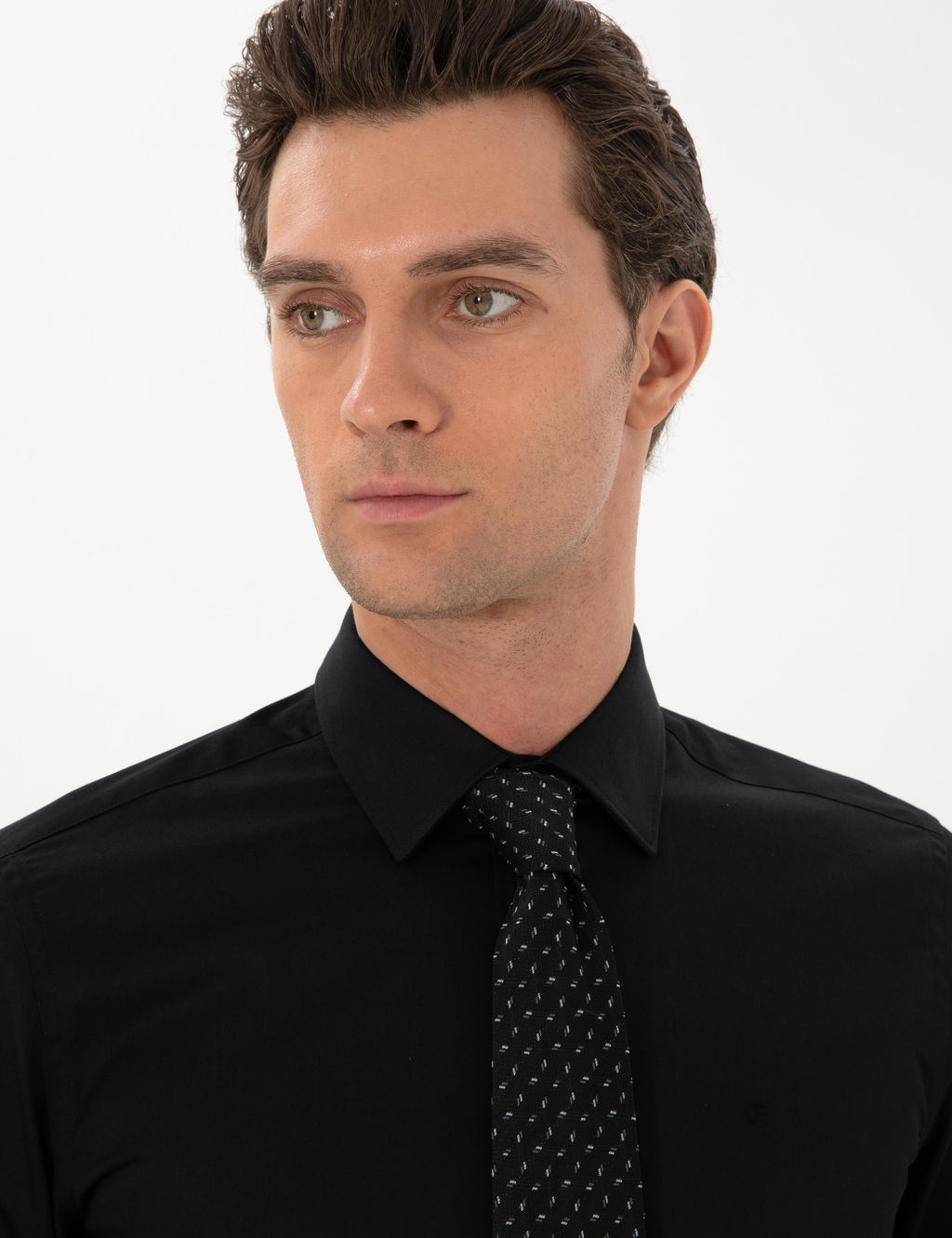 Siyah Slim Fit Uzun Kollu Basic G_mlek - Cacharel фото 2