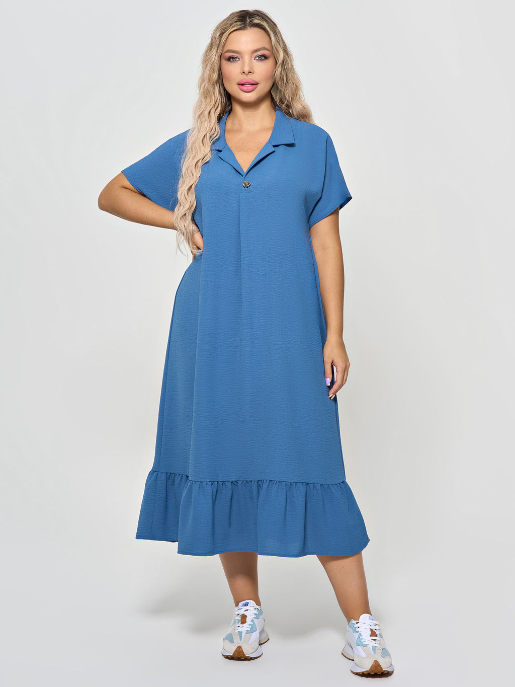 Платье 0339-1с темно-голубой - Dora фото 2