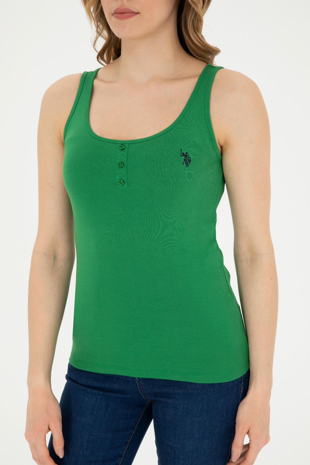 Женская зеленая базовая футболка Неожиданная скидка в корзине - U.s. polo assn фото 6