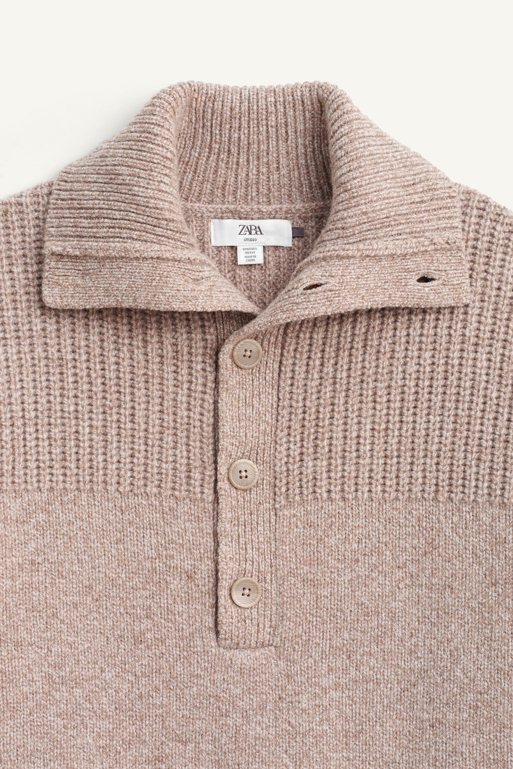 LIMITED EDITION WOOL BUTTONED COLLAR SWEATER - Zara фото 8