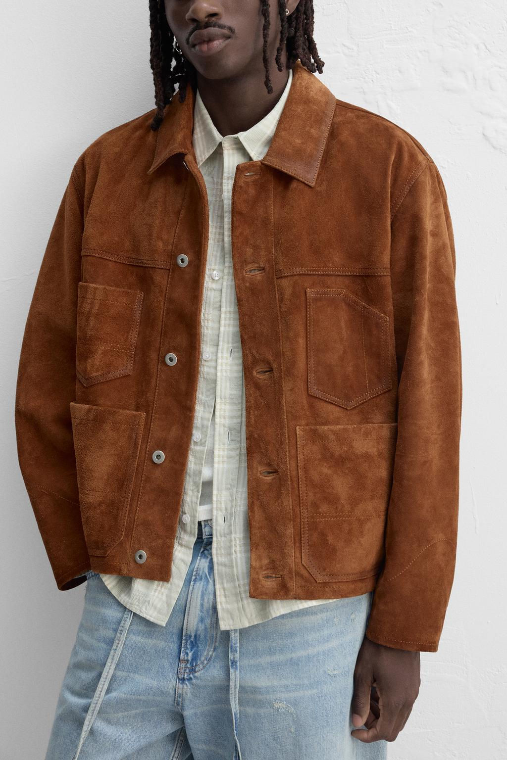 LEATHER JACKET WITH POCKETS - Zara фото 6