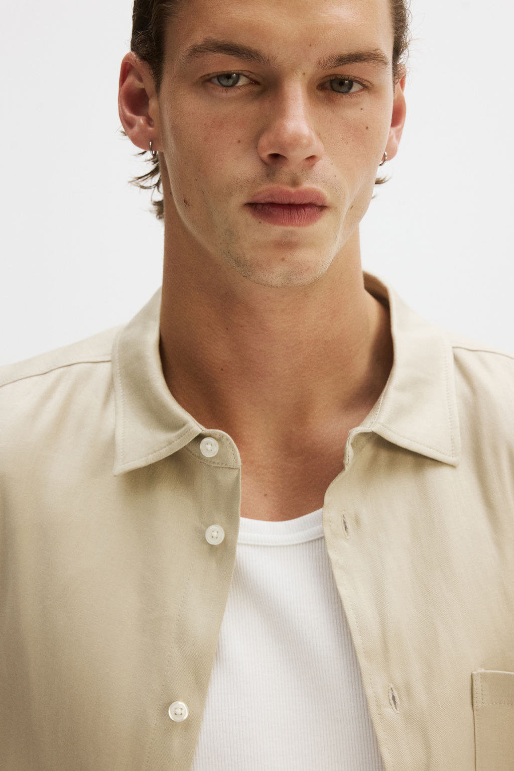 Camisa en mezcla de lino Easy-care Regular Fit - H&m фото 5