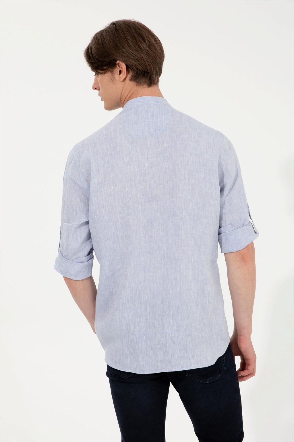 Мужская голубая рубашка с длинным рукавом - U.s. polo assn фото 5