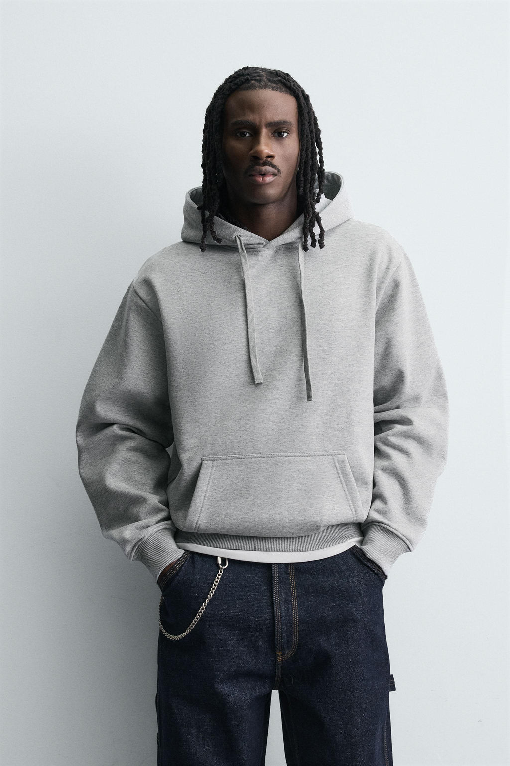 SUDADERA CAPUCHA HEAVYWEIGHT B?SICA / Gris vigor? - Zara фото 2