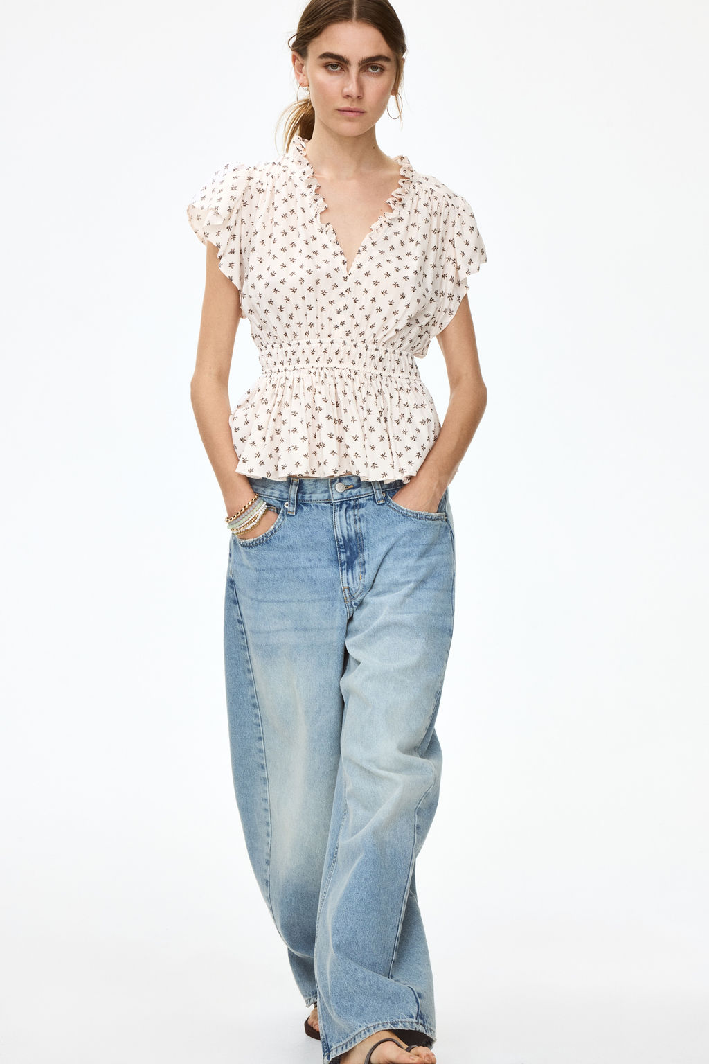 Blusa de manga circular con peplum - H&m фото 7