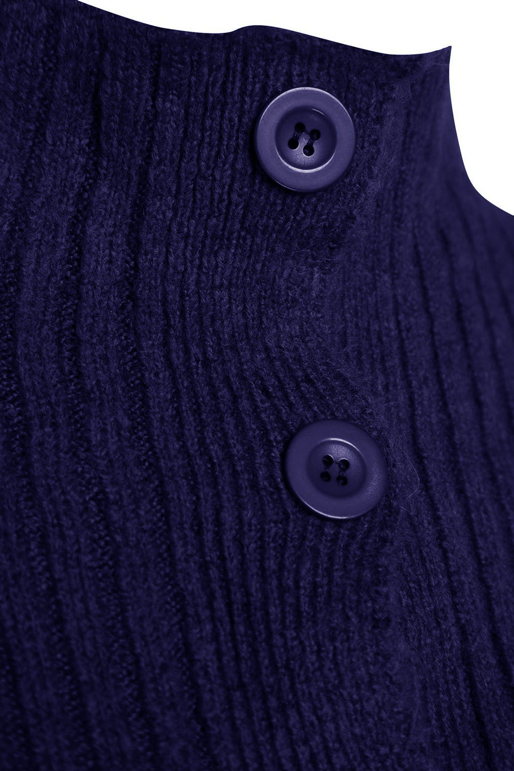 Lacivert Crop Yumusak Dokulu Dik Yaka Triko H?rka TWOAW22HI0174